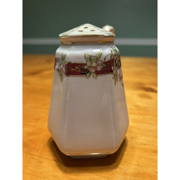 Nippon Hand Painted Gold Floral Porcelain Sugar Shaker Vintage 1911 - Picture 2 of 12